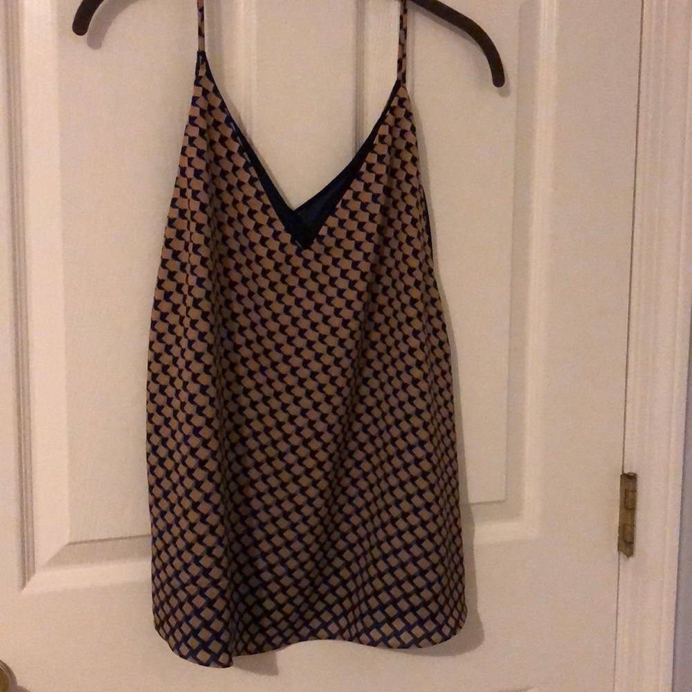 EUC C/MEO Collective blue and gold dressy spaghetti strap tank